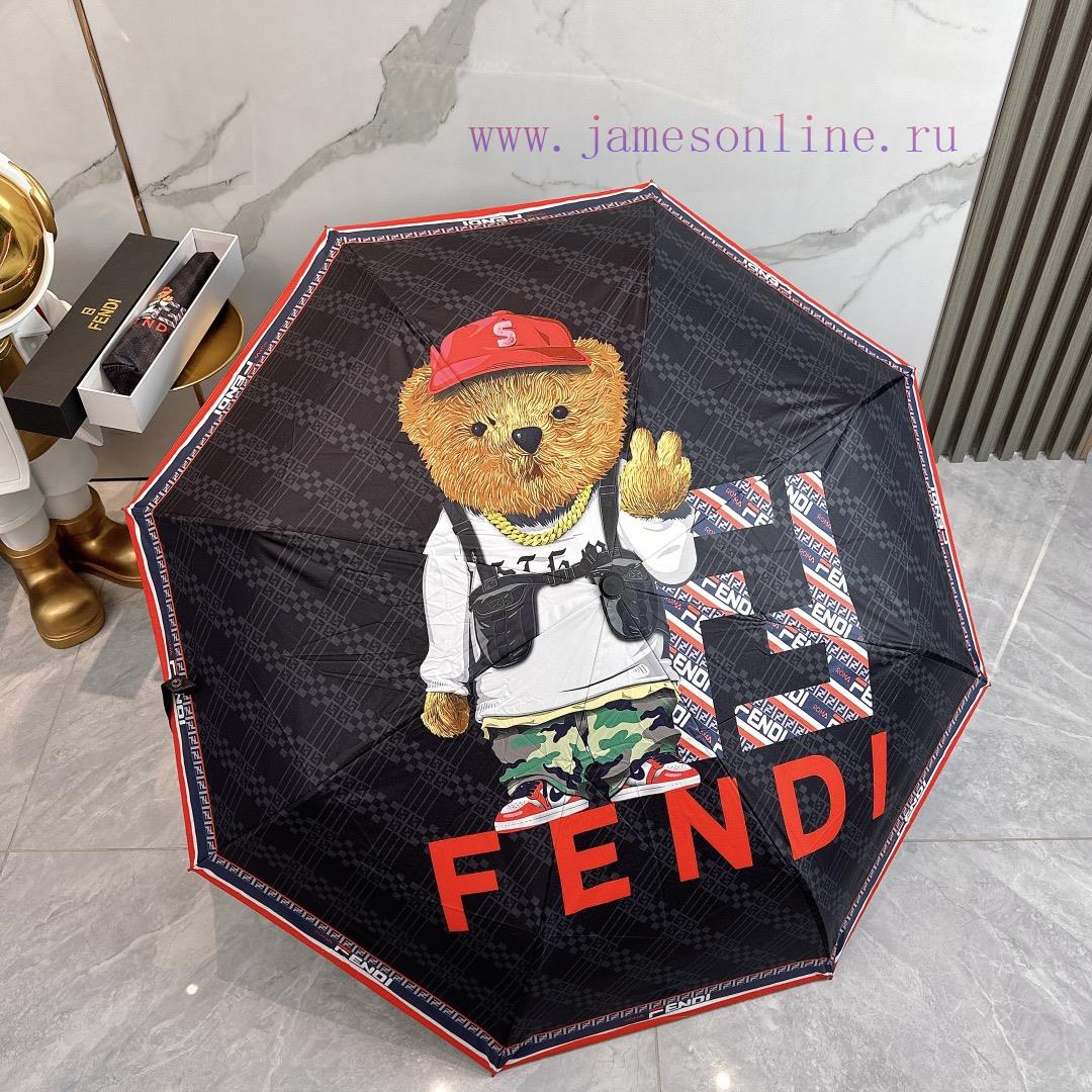 FENDI 2024 Summer New Fully Automatic Folding UmbrellaBlack coating sunscreen effectively blww0a7ccg - Image 9