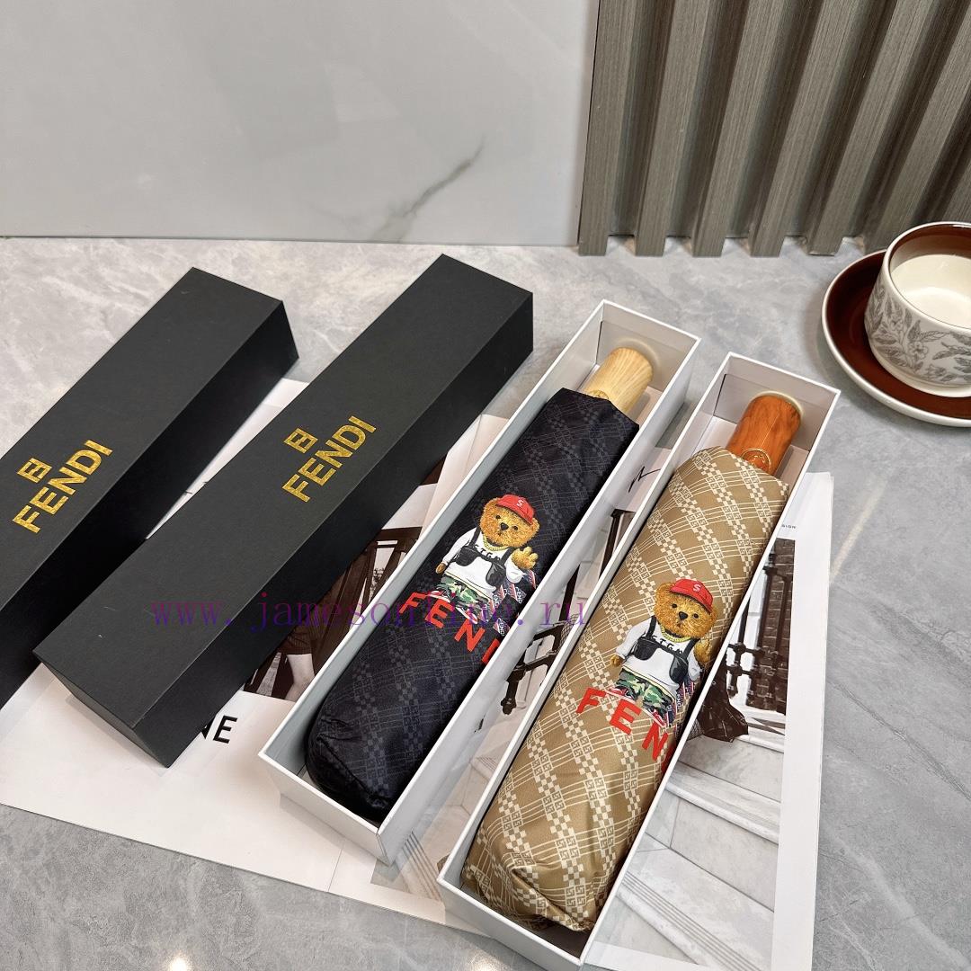 FENDI 2024 Summer New Fully Automatic Folding UmbrellaBlack coating sunscreen effectively blww0a7ccg - Image 10