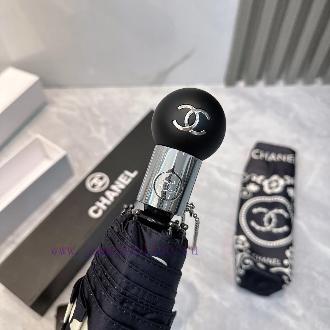 CHANEL Classic 2024 Summer New Fully Automatic Folding UmbrellaBlack coating sunscreen effecqp0uchhp - Image 4