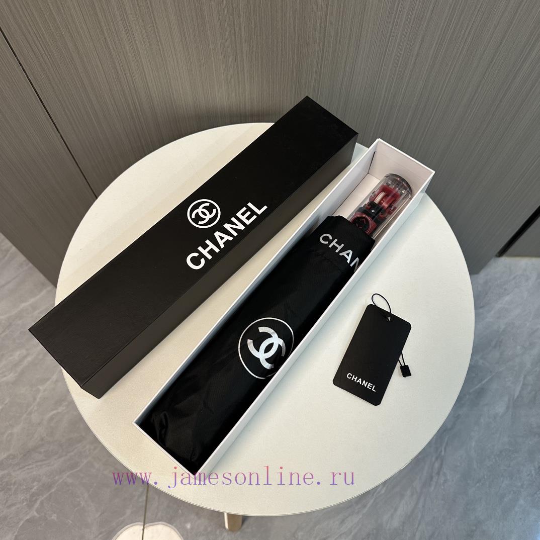CHANEL Transparent Umbrella Handle 2024 Summer New Fully Automatic Folding Sunny UmbrellaBla9a1eggjm - Image 2