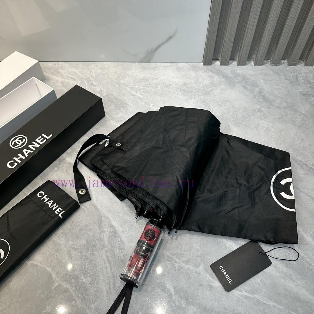 CHANEL Transparent Umbrella Handle 2024 Summer New Fully Automatic Folding Sunny UmbrellaBla9a1eggjm - Image 6