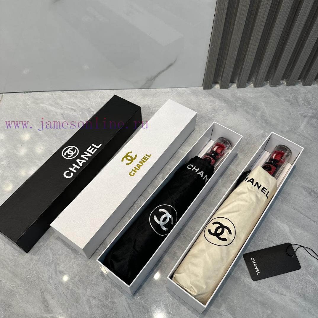 CHANEL Transparent Umbrella Handle 2024 Summer New Fully Automatic Folding Sunny UmbrellaBla9a1eggjm - Image 9