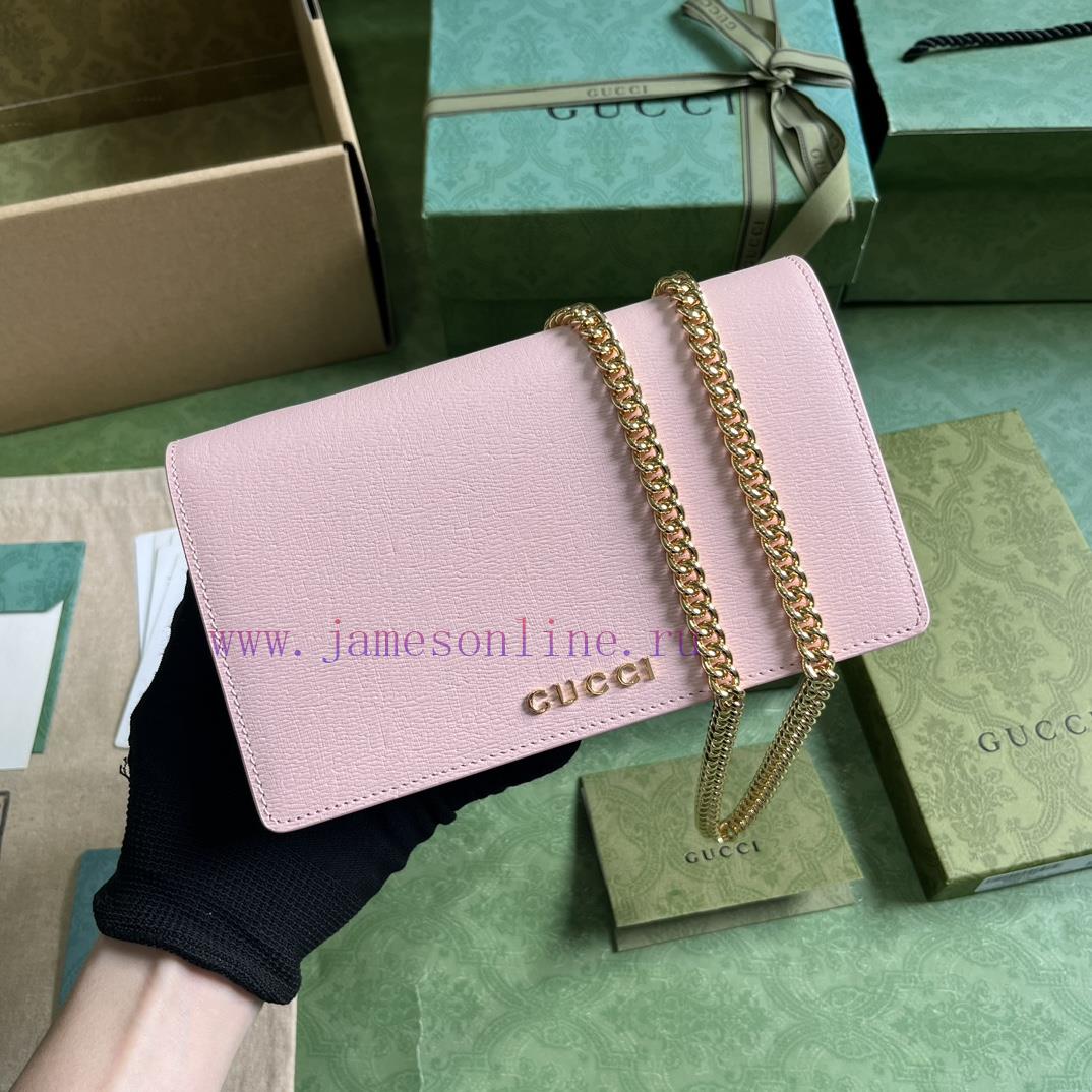 Gucci The "Handwritten Gucci Logo Chain Belt Wallet Small Leather Accessory Series" seamless 87xyx14e