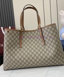 Gucci New GG Emblem Series Large Tote Bag with Original Green Gift BagThe all-new GG Emblem smoarefw