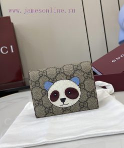 Gucci The GG mini wallet, adorned with panda details, brings together cute and playful anima gsdb9iav