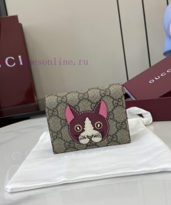 Gucci The Little Red Cat details GG mini wallet features cute and playful animals such as ca cs0rn7q4