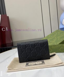 Gucci New GG Emblem Series Super Soft Lychee Color Embossed/Full LeatherModel 815874Size 18 lebizjus