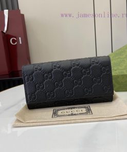 Gucci New GG Emblem Series Super Soft Lick Color Embossed/Full Leather WalletModel 815922Siz g2hwezga