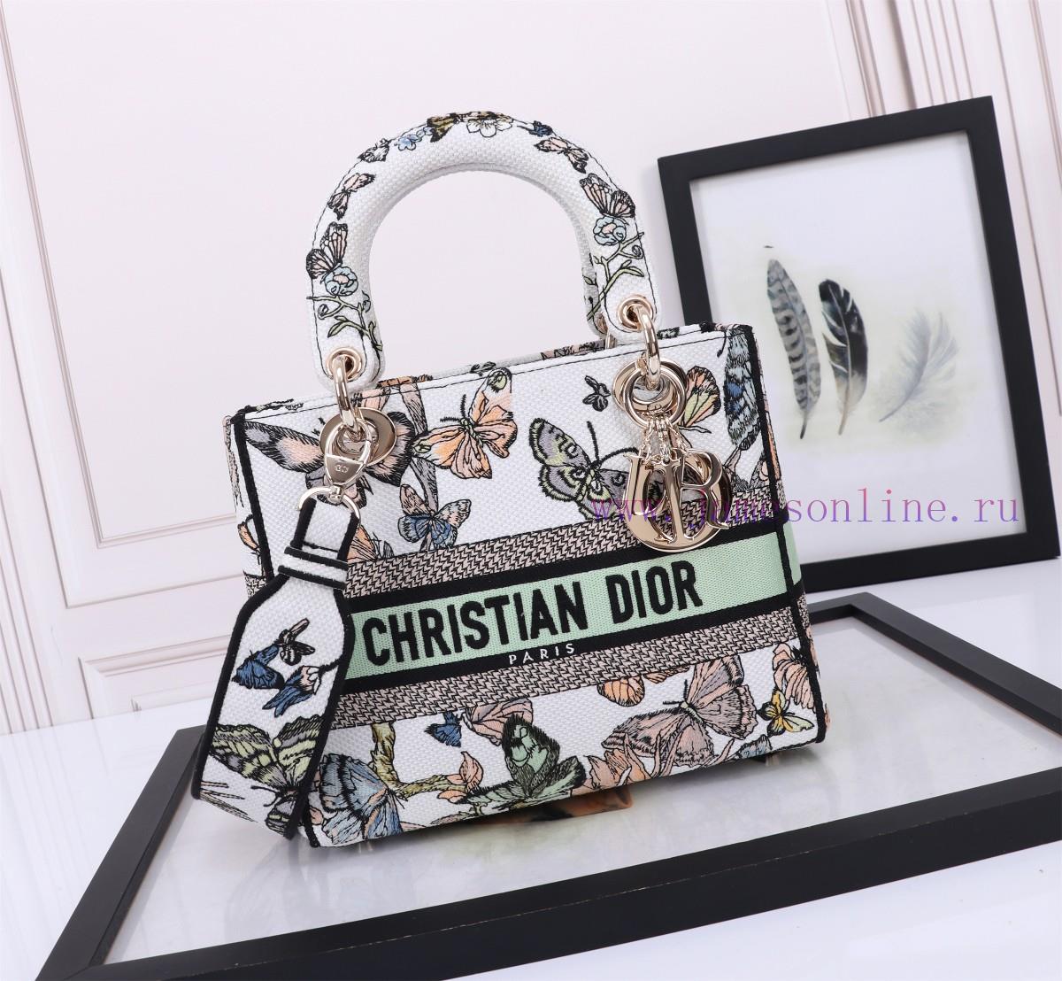 D-LITE HandbagGreen Butterfly Five Grid EmbroideryThis Lady D-Lite Handbag Blends Classic Elega bsejlob9 - Image 2