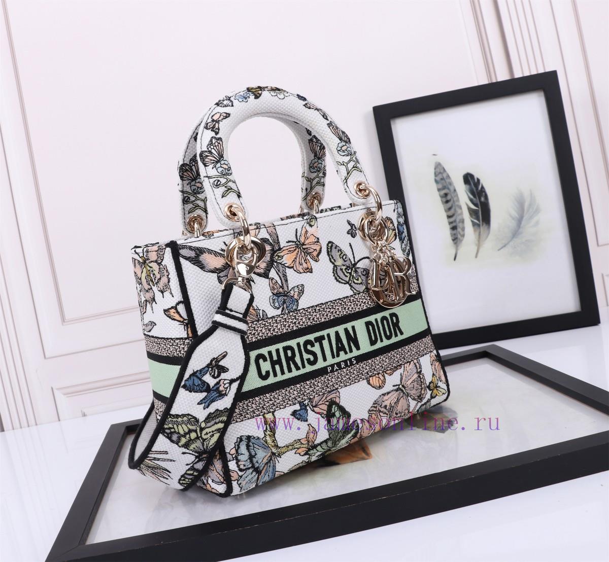 D-LITE HandbagGreen Butterfly Five Grid EmbroideryThis Lady D-Lite Handbag Blends Classic Elega bsejlob9 - Image 3
