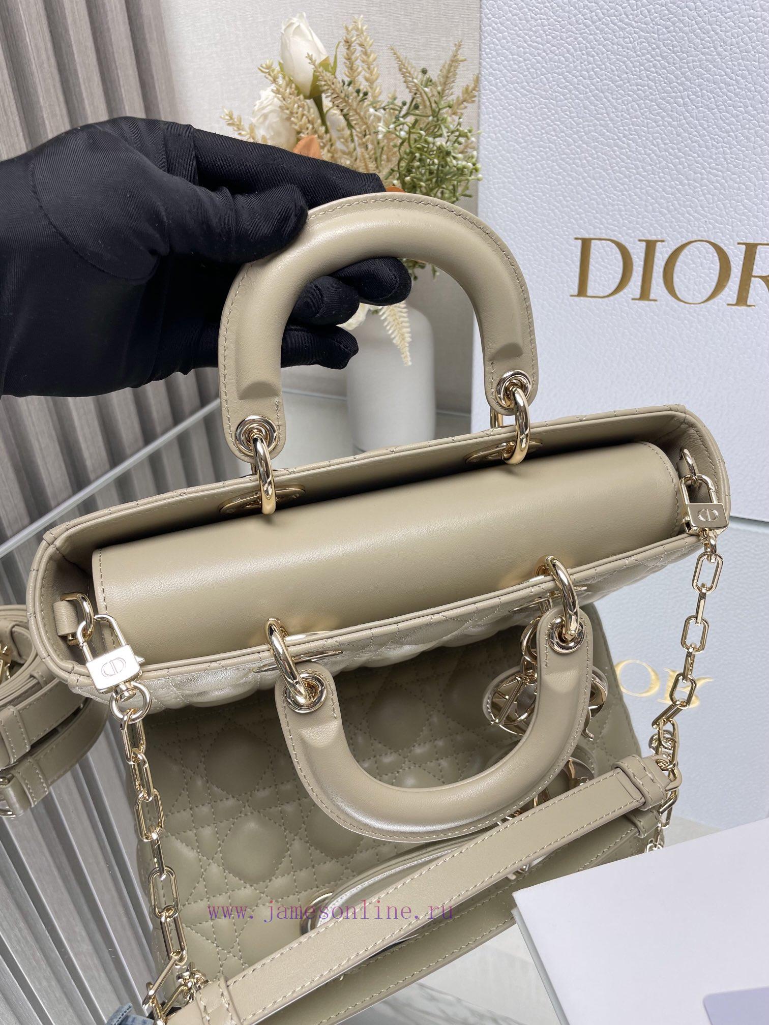 Top Tier Original Factory With Complete PackagingMedium LADY D-JOY Handbag "Apricot Sheepskin"T 72shbymp - Image 8