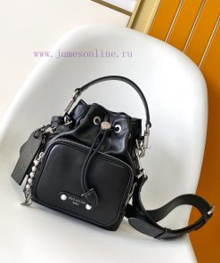 Louis Vuitton Bags M13985 Black 163c Full Leather Handbag NO É CARGO Handbag This No é Cargo Jmlt Small Bucket Bag g8881zqe