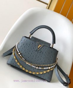 Louis Vuitton Bags M11906 Ostrich Pattern M12345 Black M12279 White M11908 Black M11906 Green This Capucines BB Ha zj9leiup