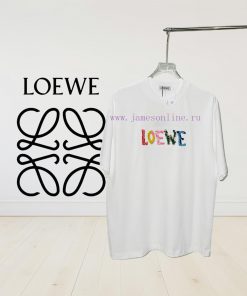 [High Quality Loewe * Loewe]Rainbow Letter Short Sleeved T-shirt*2g Customized Pure Cotton Acti yew7qlis