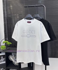 Gucci  Style G901 Gucci Classic Letter Logo Hot Diamond Short SleeveFabric - Made Of 320g Doubl ylydz73n