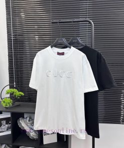 Gucci  Style Number G916 Gucci Letter Embroidered Short Sleeved ShirtFabric - Made Of 320g Doub 0kxk1w74