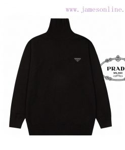 After Sales Prada Classic Exclusive Logo Autumn And Winter Iron Triangle Turtleneck Sweater The yiayx7bc