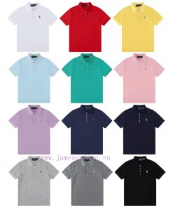 R35 RaLoro Pianah Lauren 12 Color Classic Ponytail Embroidered Polo Shirt With Five Buttons Wom 1vtgbjoa
