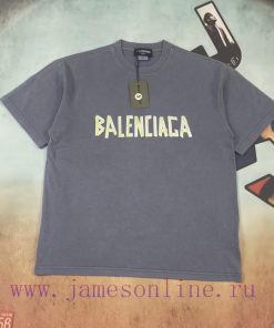 Real Time Video ShootingBalenciaga BLCG Washed Letter Tape Round Neck Short Sleeved T-shirt*No bfr66xpl
