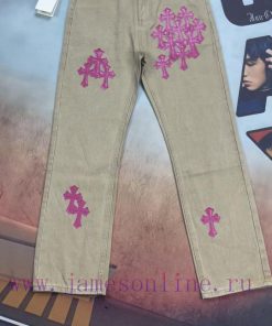 Real Time Video ShootingCroheart 𝐂𝐡𝐫𝐨𝐦𝐞𝐇𝐞𝐚𝐫𝐭 25FW CH Rivet Plain Edition Khaki Patchwork Jeans* r9soecnh
