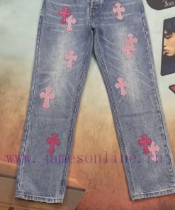 Real Time Video ShootingCroheart 𝐂𝐡𝐫𝐨𝐦𝐞𝐇𝐞𝐚𝐫𝐭 Cross Pink Leather Vintage Jeans*No Beauty No Filt cnz3pyj5