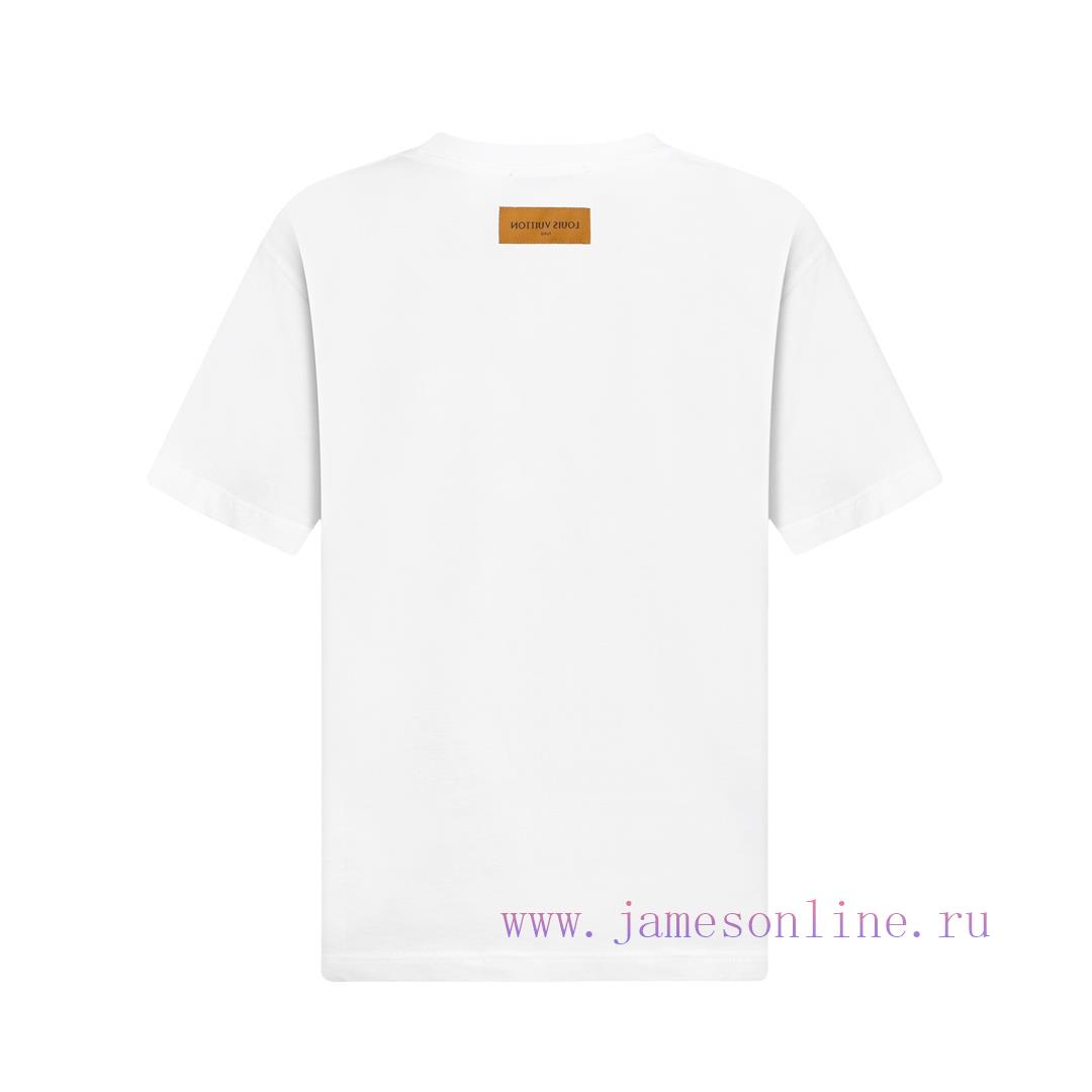 LV Louis Vuitton 25SS Brand New 3D Dual Process White Ink Printing+gradient Scallion Powder Mul lepue23z - Image 3