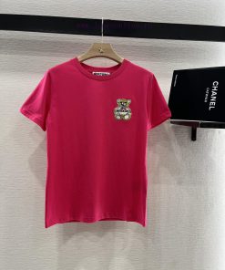 Moschino2025 New Product LaunchedRound Neck Embroidery 𝑇𝑒𝑒Customized YB Twill All Cotton Materi c8wtov6j
