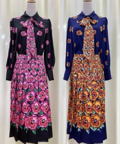 New Styles Are Coming BRAZITY Multi Style Spring And Autumn Retro Printed Shirt Half Skirt Shir anmzca4i