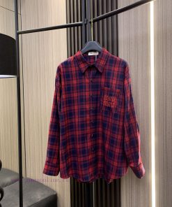 MiuMiu Miu 2025 Early Spring New Checkered Shirt Gentle Academy Style Subshirt Is A Shirt Worth q9xtm4of