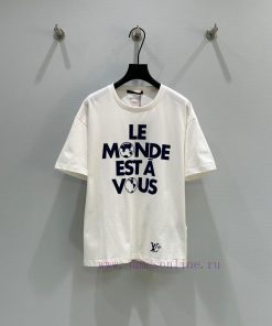 25SS Early Spring New LV Letter Printed T-shirt Basic Loose Fit Slim And Slimming Large Print D tztuj62o