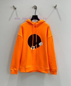 25SS Early Spring New Collection: New Hamster Baby Hoodie With A White Orange Loewe Classic Hoo n0doltv1