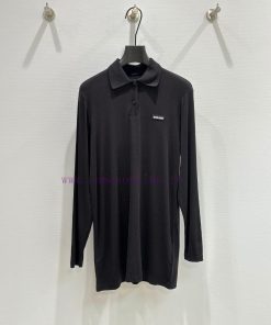 25SS Early Spring New Collection New MIU Long Ribbed Knitted Polo Neck T-shirt Soft And Comfort prbetxrv