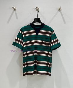 25SS Early Spring New P Home Striped Short Sleeved Shirt Compared To YB One-to-one Striped Alig js19nqdz