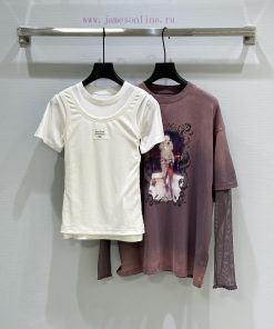 25SS Spring/Summer New Collection: New Ac Fake Two Piece Knitted Tank Top Short Sleeve T-shirt e5jksrnf