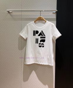 New Style 🥰 Letter Printed T-shirt Pairs ️ Simple Casual Contrasting Color Letter Jujube Red Kh 9le2ourh