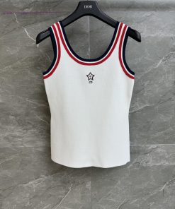 Summer New ArrivalsDior Star Embroidered Tank Top 2025 Summer Collection Tennis Sport Style Tri l8cdtz3c