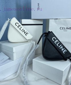 Loewe Bags 𝐂𝐞𝐥𝐢𝐧𝐞 Logo Printed Triangular Handbag Bag Triangle Bag Size 21 X 15 X 4cm Coated Canvas Calf L fc2tzghx
