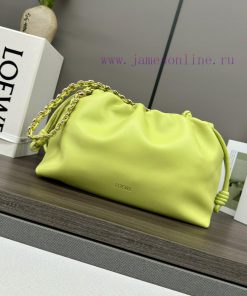Loewe Bags The. LO ℮ W ℮ Soft Nappa Goat Leather Flamenco Purse Bag Features A Pleated Design And Key Deta kmot64ix