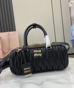 MiuMiu Bags New Arcadia Matelasse Sheep Leather Medium 27cm Bowling Handbag/Crossbody Bag~Gram SheepskinThi fmdes0ah