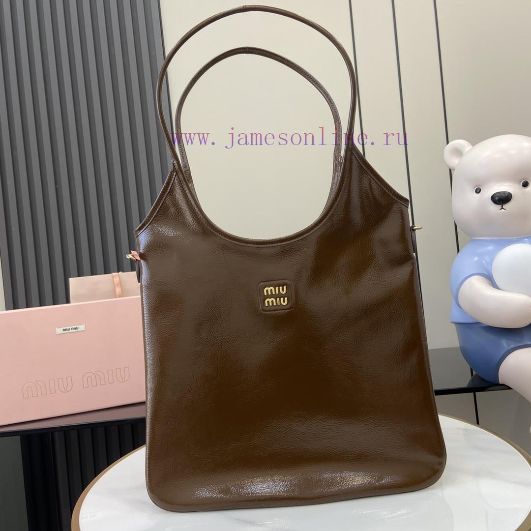 MiuMiu Bags New IVY Naplak Painted Sheepskin Leather Backpack With Full Original Packaging - Bright BrownTh ql712j0m
