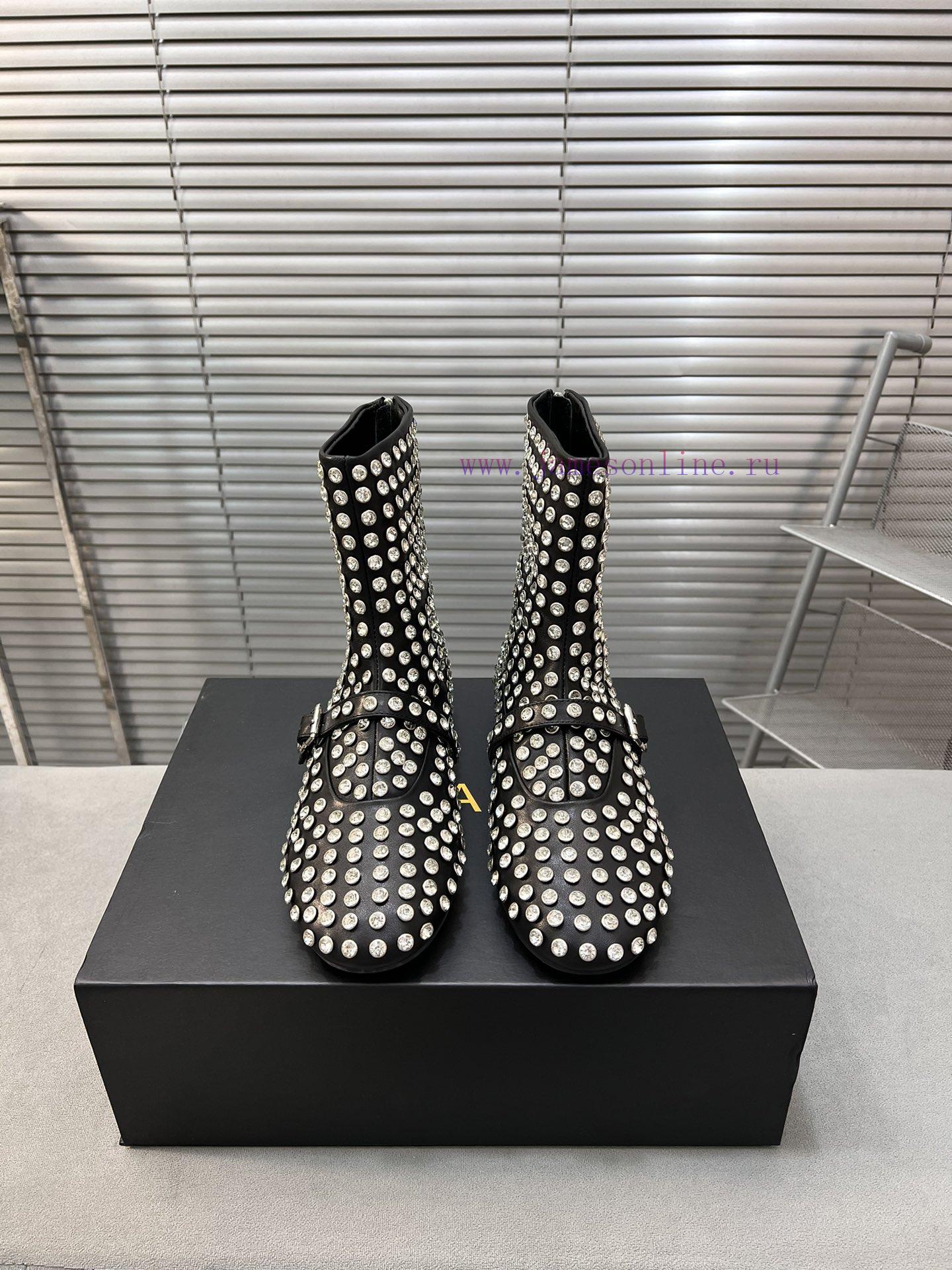 Alaia Runway Style Flat Bottomed Rhinestone Studded Short Boots 🩰A Super Popular And Dazzling S u516wg9a - Image 2