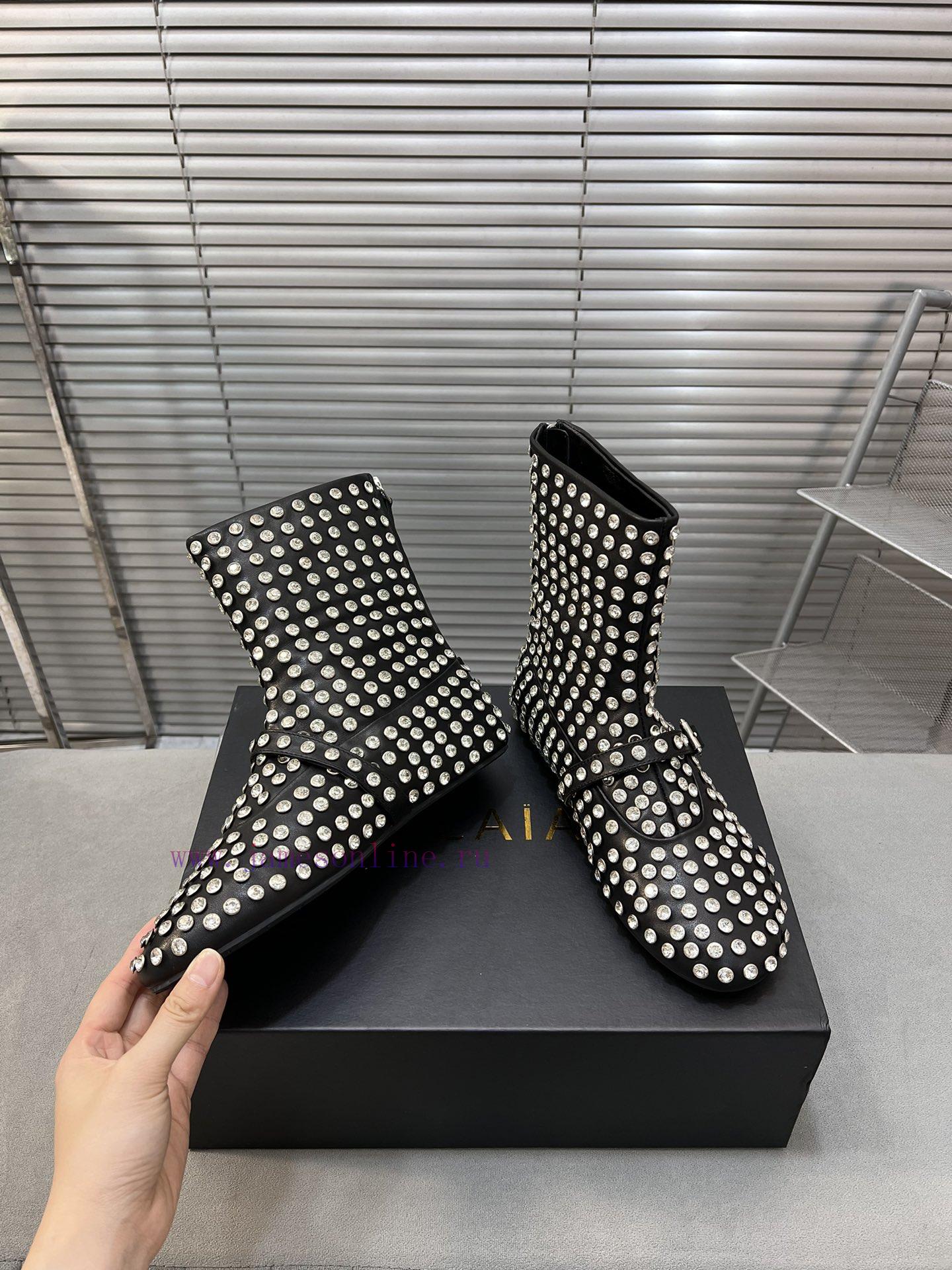 Alaia Runway Style Flat Bottomed Rhinestone Studded Short Boots 🩰A Super Popular And Dazzling S u516wg9a - Image 4