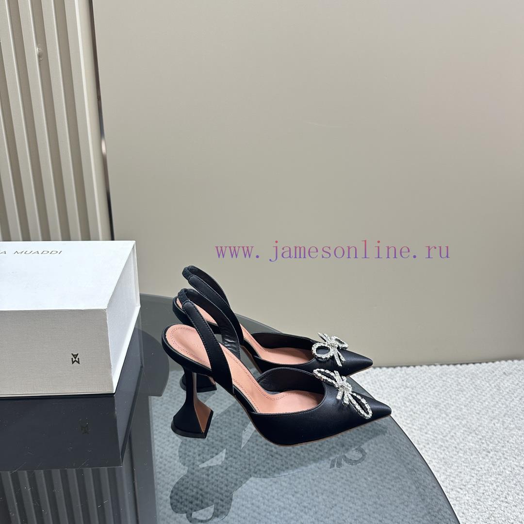 Amina Muaddi Sparkling Diamond Bow Beautiful Fashion ShoesAuthentic 11 Remastered Top QualityPu lgagu6uw - Image 4