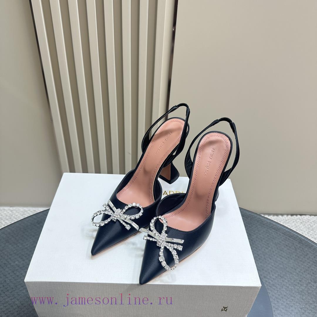 Amina Muaddi Sparkling Diamond Bow Beautiful Fashion ShoesAuthentic 11 Remastered Top QualityPu lgagu6uw - Image 5