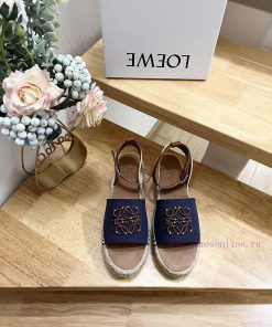 Brand LoeweLOEWE Thick Soled Fishing Shoes For Women Made Of Canvas And Cowhide LeatherAnagram kdr7ef71