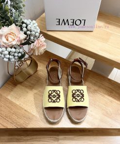 Brand LoeweLOEWE Thick Soled Sandals Fishing Shoes Women's Canvas And Cowhide LeatherAnagram Gr 8lq3hrra