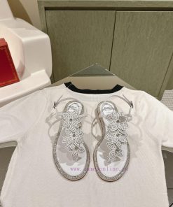 | ²⁰²4 𝐬𝐬  🤍🤎Rene Caovella RC Spring New Product VARIE T-shaped Sandals Blend Timeless White El 3033jc4k