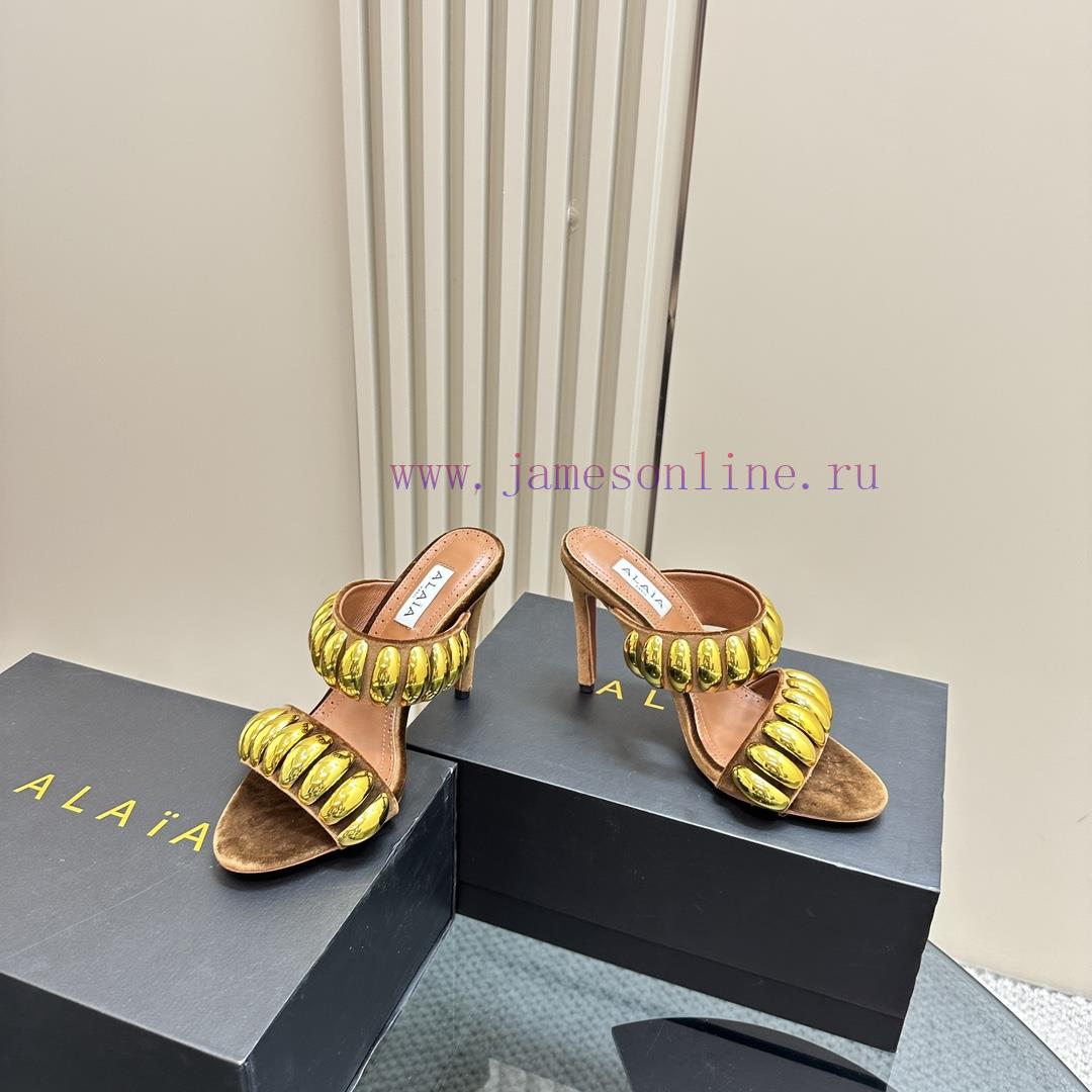 Black Color 360ALAIA24 Spring/summer Silver Metallic Suede Sandals Have Insights Into Women's B zcrkwrxo - Image 4