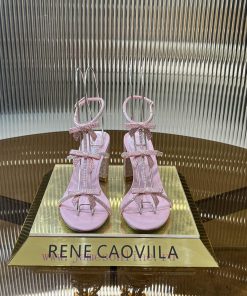 Top Version ️R ᴇɴᴇ C ᴀᴏᴠɪʟʟᴀ | 2024s 𝐒 RC Classic Bow High Heel Sandals Colorful Crystal Bow De zoh5nwtr