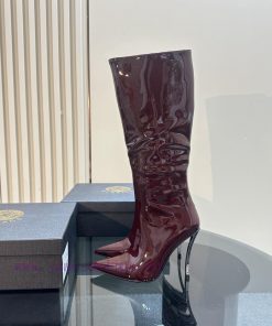 Versace 2024 Spring/Summer New Long BootsThe Milan Runway Features A Minimalist And Sleek Desig 23hxw2oi